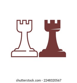 Chess icon logo design illustration
