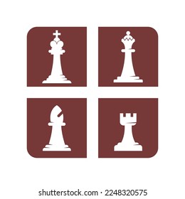 Chess icon logo design illustration