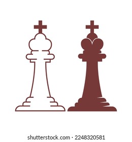 Chess icon logo design illustration