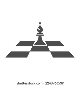 Chess icon logo design illustration