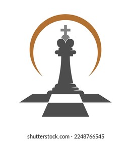 Chess icon logo design illustration