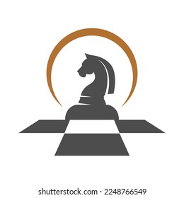 Chess icon logo design illustration