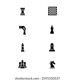 Chess icon logo flat vector design