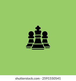 Chess icon logo flat vector design