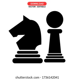 chess icon or logo isolated sign symbol vector illustration - high quality black style vector icons
