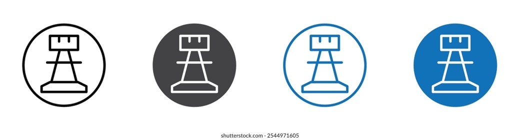 Chess icon Logo sign in thin line outline