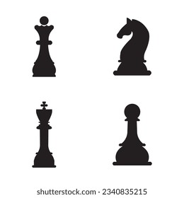 chess icon logo vector design template