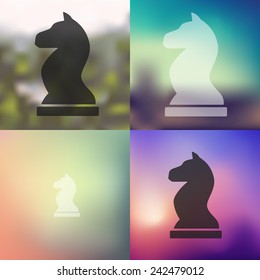 chess icon on blurred background