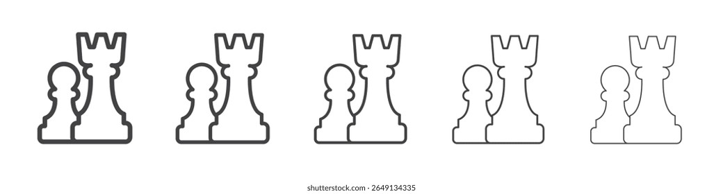 Icono de ajedrez Vector de ilustración de contorno