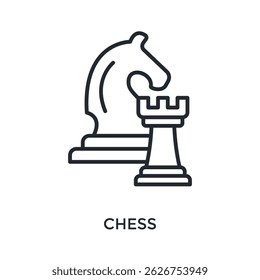Chess Icon Outline Style. Vector Illustration For Graphic Design