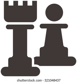 Chess icon - chess pawn and castle