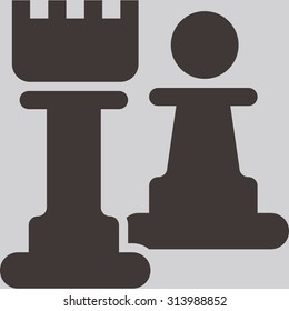 Chess icon - chess pawn and rook