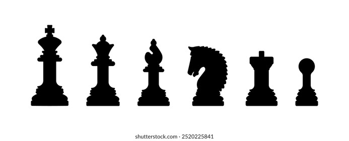 Chess icon set. Game strategy symbol