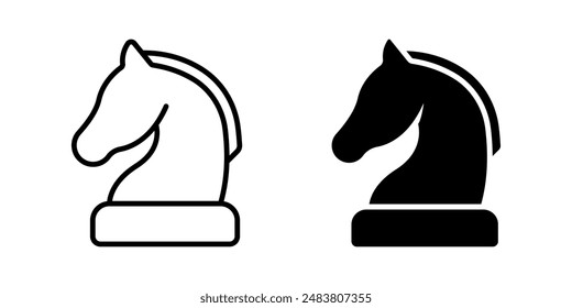 Chess icon set. Horse Chess Symbol. Chess knight sign. for mobile concept and web design. vector illustration on white background