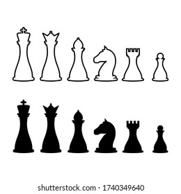 chess icon set on white background
