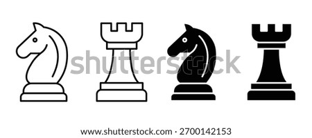 Chess icon set. vector illustration isolated on white background 