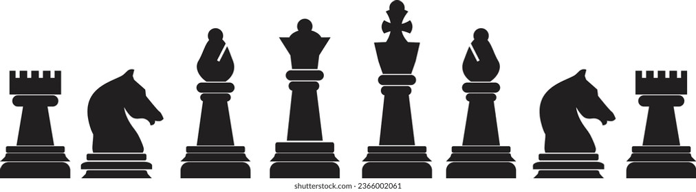 Chess icon set vector illustrations