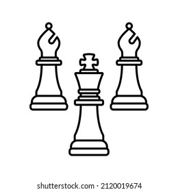 Chess icon, Strategy, Checkmate. Vector illustration