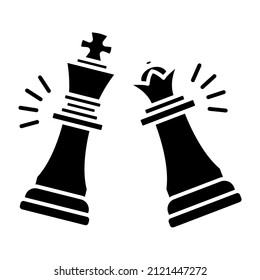 Chess icon, Strategy, Checkmate. Vector illustration