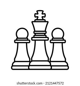 Chess icon, Strategy, Checkmate. Vector illustration