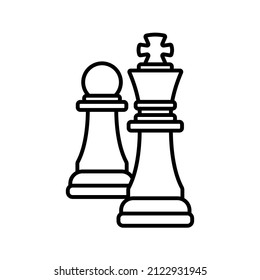 Icono de ajedrez, estrategia, jaque mate. Ilustración del vector
