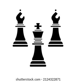 Chess icon, Strategy, Checkmate. Vector illustration