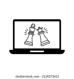 Chess icon, Strategy, Checkmate. Vector illustration