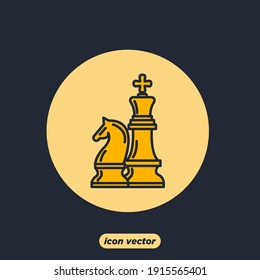 Chess icon. Chess Strategy symbol template for graphic and web design collection logo vector illustration