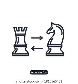 Chess icon. Chess Strategy symbol template for graphic and web design collection logo vector illustration