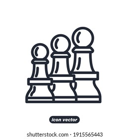 Chess icon. Chess Strategy symbol template for graphic and web design collection logo vector illustration