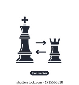 Chess icon. Chess Strategy symbol template for graphic and web design collection logo vector illustration
