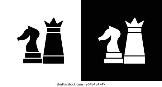 Chess icon symbol collection. Flat vector stock illustration.