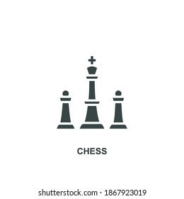 Chess icon symbol or sign vector on white background. Icon glyph style.