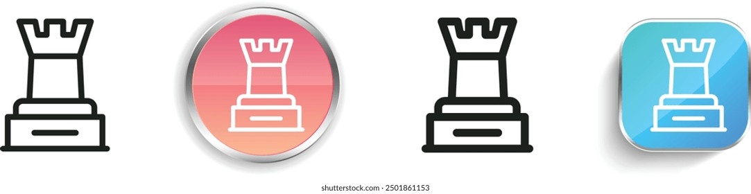 chess icon. Thin Linear, Regular and Button Style Design Isolated On White Background