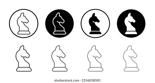 Chess icon Thin outline art symbol