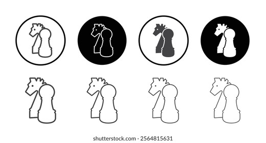 Chess icon Thin outline art symbol