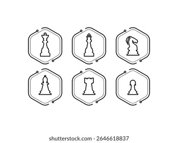Schachsymbol, Vektordesign mit Sechseckform