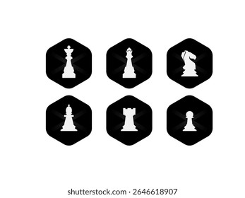 chess icon vector design with hexagon shape