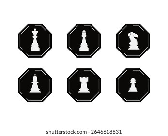 Chess icon vector design with octagonal shape