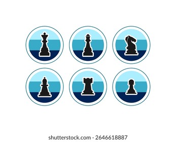 Diseño de Vector de icono de ajedrez con forma redonda