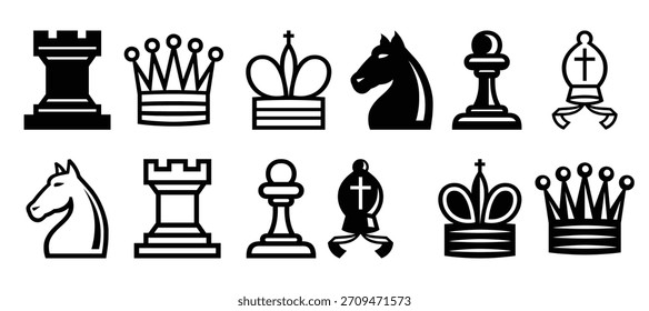 Icono de ajedrez Icono de ajedrez Icono de Vector Ilustración vectorial de ajedrez