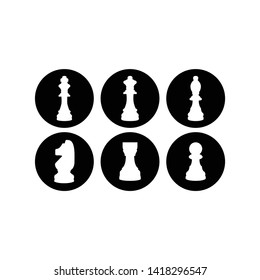 Chess icon vector illustration black and white outline