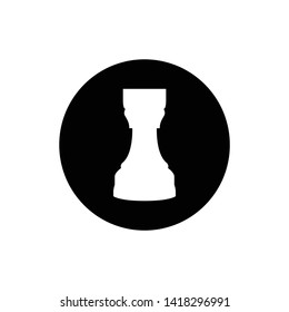 Chess icon vector illustration black and white outline