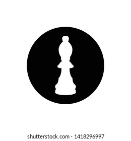 Chess icon vector illustration black and white outline