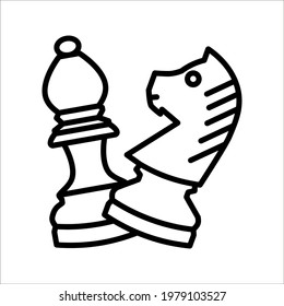 Chess icon Vector Illustration on the white background. color editable eps 10