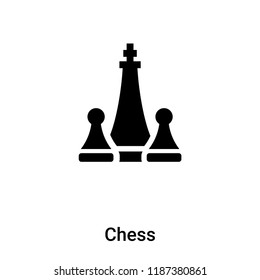 Chess icon vector isolated on white background, logo concept of Chess sign on transparent background, filled black symbol