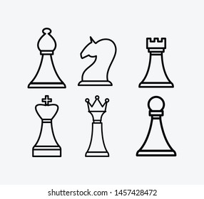Chess icon vector logo template illustration 