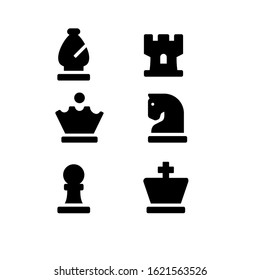 chess icon vector silhouette isolated on white background