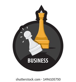 Chess icon vector, strategy, background, chessman