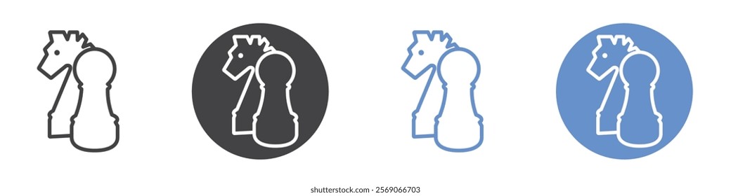 Chess icon vector symbol outline sign